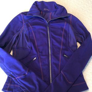 Zella Jacket Full Zip Pockets Vented Mock Neck blue pink women size Medium